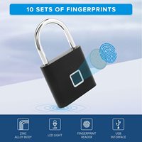 Top Security Outdoor IP65 Waterproof Fingerprint Padlock Smart Padlock