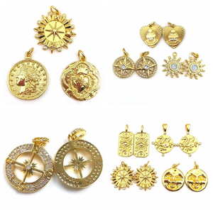 Venta al por mayor moda <span class=keywords><strong>Rock</strong></span> Punk estilo cabeza de león colgante collar hombres pulsera <span class=keywords><strong>DIY</strong></span> Latón chapado en oro con circón precio de fábrica - Product Image 3