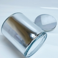 Pot à bougie en verre galvanisé vide de luxe Conteneur à bougie d'aromathérapie avec couvercle miroir argenté pour la fabrication de bougies