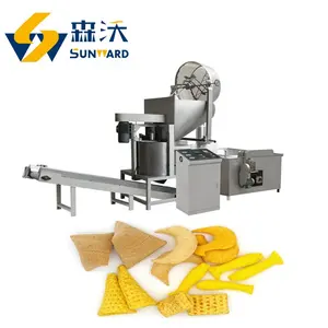 De pequeña capacidad de acero inoxidable snack fritos de máquina de fabricación de pellets de arroz corteza de triángulo o máquina de chips