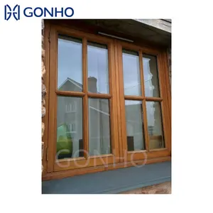 GONHO Design personnalisé de sécurité anti-effraction Maison Fenêtre Porte Double Volet Personnaliser Profilé en aluminium Noir Fenêtres à battant
