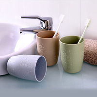 Gobelet à rincer minimaliste en plastique de couleur unie, rond, pour salle de bain, voyage et usage domestique
