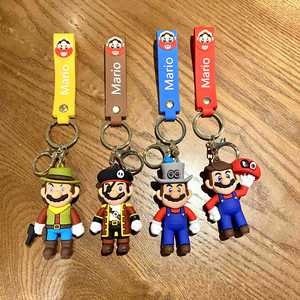 Cawboy 3D PVC Anime Super marios Bros móc khóa nấm Luigi Yoshi Móc chìa khóa vòng chìa khóa quà tặng khuyến mãi tùy chỉnh móc khóa cao su - Product Image 2
