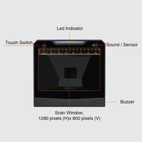 Escáner de Código de Barras de Escritorio Omnidireccional 2D de Ventana Grande, Lector de Códigos QR de Detección Automática, Compatible con Windows, Mac, Linux