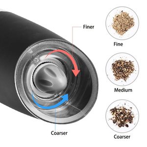 LOVFE Juego de Molinillos Eléctricos de <span class=keywords><strong>Sal</strong></span> y Pimienta por Gravedad con Grosor Ajustable, Luz LED y Funcionamiento a Pilas - Product Image 5