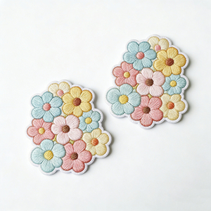 Appliques brodées personnalisées tissées variées, motifs floraux, roses, patchs brodés, badges logo, patchs drapeaux, thermocollants - Product Image 5