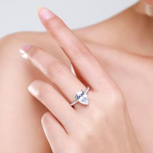Bague en argent sterling 925 avec <span class=keywords><strong>diamant</strong></span> moissanite, bague élégante en forme de poire avec <span class=keywords><strong>diamant</strong></span> de <span class=keywords><strong>3</strong></span> <span class=keywords><strong>carats</strong></span>, bague luxueuse et haut de gamme, décoration - Product Image 2