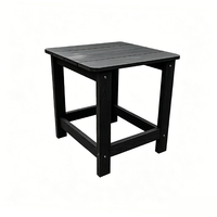 Table basse carrée moderne en plastique et bois pour jardin, chaise de jardin en gros