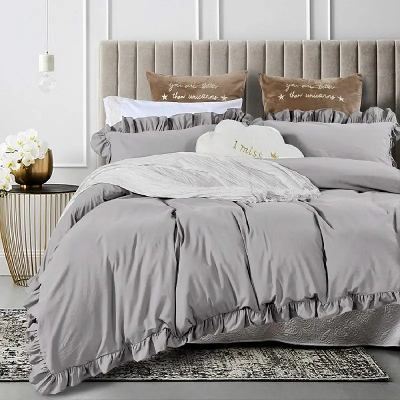 Jogo de cama liso, conjunto de lençol e fronha, capa de duvet, microfibra, hotel, poliéster, king size 80
