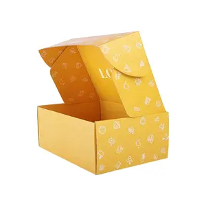광택 노란색 배경 종이 상자 미국 사용자 정의 상자