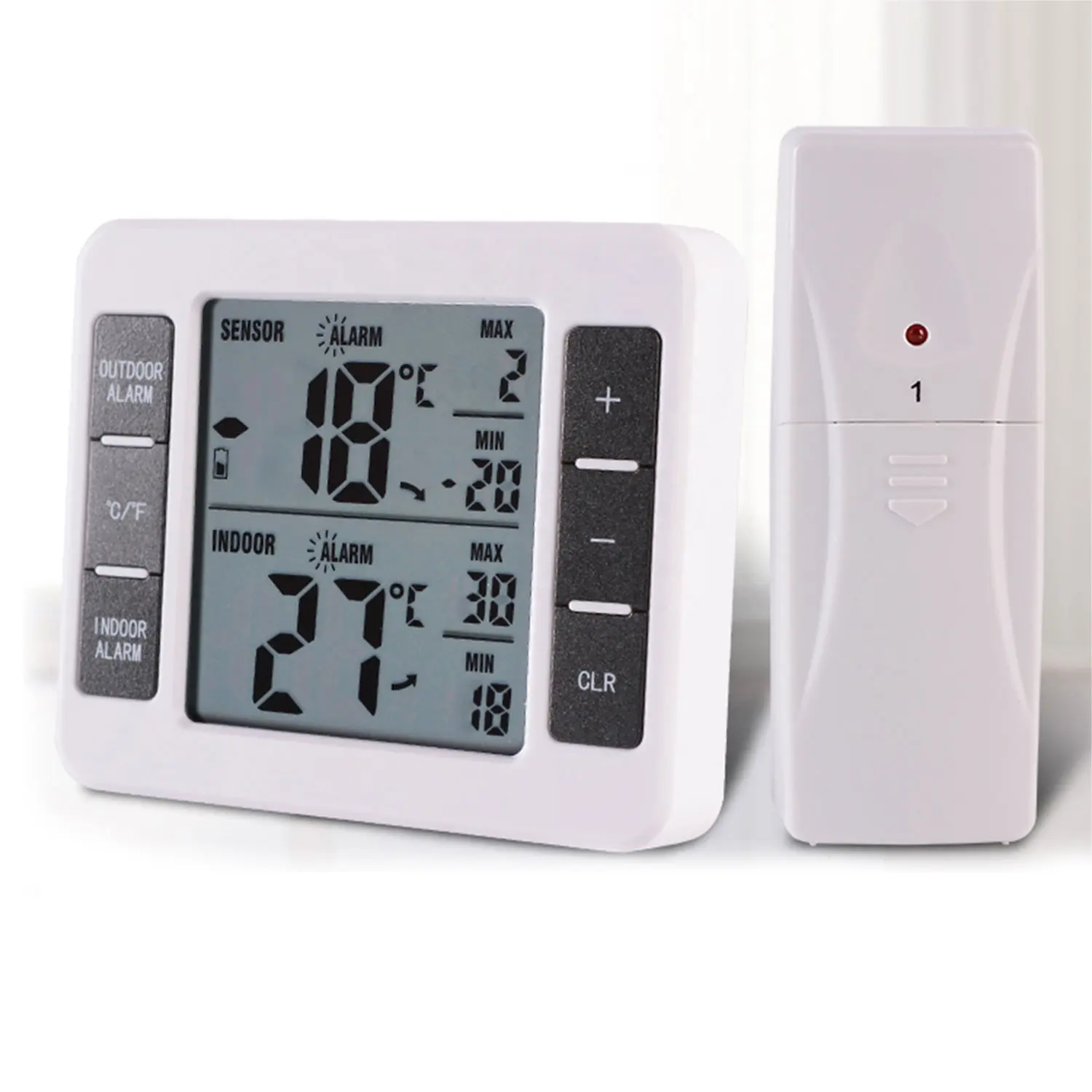 Accurate Temperature Humidity Monitor Meter Digital Thermometer Hygrometer Digital Indoor Outdoor 1 Temperature Sensors White