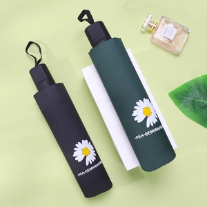 Pas cher personnaliser manuel voyage personnalisé impression logo petite marguerite ombre portable soleil femmes pliable 3 fois parapluies pour la pluie - Product Image 3