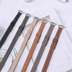 Double bracelet en cuir pour <span class=keywords><strong>Apple</strong></span> <span class=keywords><strong>Watch</strong></span> <span class=keywords><strong>ultra</strong></span> 2 <span class=keywords><strong>49</strong></span> <span class=keywords><strong>mm</strong></span> interchangeable 38/40/41mm 42mm 45mm Bracelets de montre pour Iwatch Series 10 9 8 7 6 5 - Product Image 1