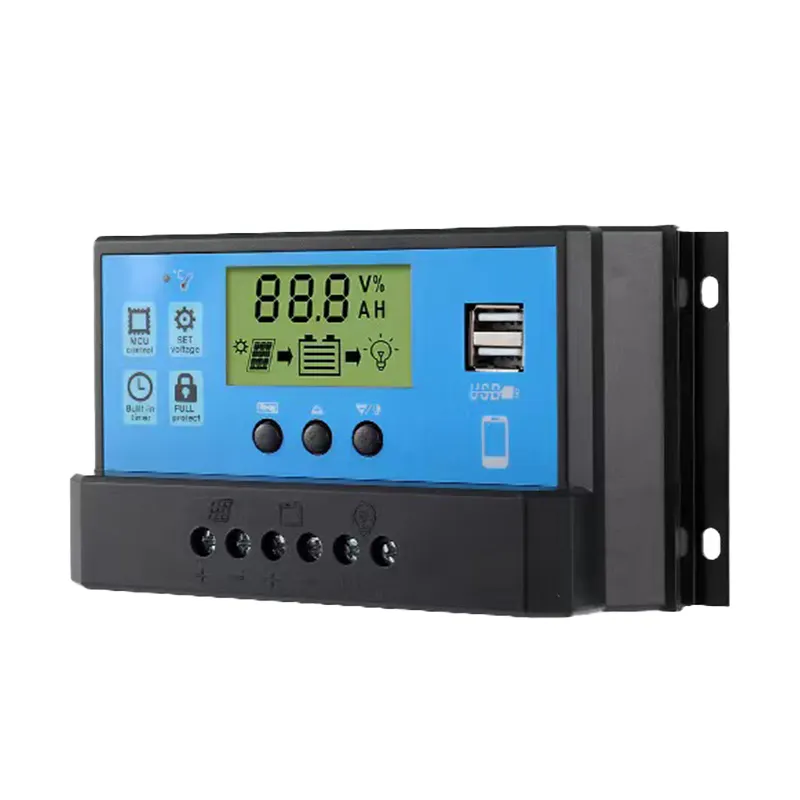 Limited Discount ACTECmax Solar Charge Controller 12V/24V 30A With Protection And Blue Light Operated PWM Charging