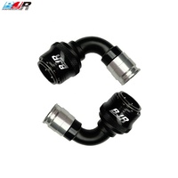 Raccords rapides BJR Performance en aluminium AN6 AN8 AN10 AN12 à 90 degrés, embouts de tuyau à sertir PTFE pour système de carburant