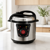 Cuisinière à pression électrique 4L 5L 6L 8L 10L 12L 800W 900W 1000W 1300W 1600W à commande mécanique, avec cuve de cuisson antiadhésive