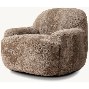 Высокое качество, современные пушистые роскошные диваны для гостиной, стильные комнатные, мебель из шерсти, вращающееся кресло - Product Image 2