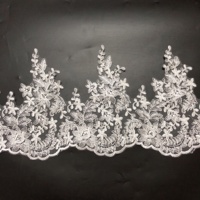 25CM Belle Robe De Mariée De Mariée Ivoire Brodé Bordure Dentelle Garnie Bandes LT2774B
