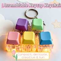 Replaceable Keycap Detachable Keychain,Bag Charm,Phone Charm,Junk Cases Charms,Keychain Charm Pendant,Light up Keychain Cube