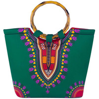 Portable néoprène sac à déjeuner poignée en bois fermeture à glissière fourre-tout étanche pour pique-niques dames filles Design de mode Sublimation