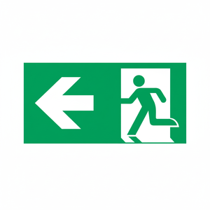 Uscita di emergenza freccia sinistra in alluminio 400x400mm - Product Image 2