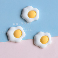 Ciondoli in resina a forma di uova fritte, cabochon piatti a forma di toast, accessori decorativi fai da te per scrapbooking e fermagli per capelli