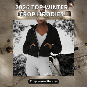2026 Online Best Selling <b>Winter</b> Casual Women's Breathable Hooded Crop <b>Top</b> Hoodies Front Logo Spandex/Cotton Canvas Material - Product Image 2
