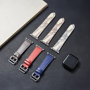 Cinturino per orologio in vera pelle di design di lusso con logo personalizzato per cinturino apple watch ultra series 9 8 7 se 6 5 4 3 2 1