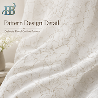 Rideau Voilage Floral Personnalisé Blanc Léger pour Salon et Chambre à Coucher – Décoration de Fenêtre