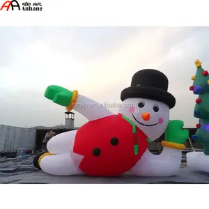 Kerst Opblaasbare Sneeuwpop Reus Led Licht Sneeuwpop Voor Evenement Decoratie