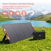 Couverture solaire pliable 200W avec connecteurs DC5521, DC7909, Small Anderson, XT60 et MC4 pour station d'alimentation de camping en extérieur