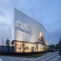 Panneau en aluminium perforé, façade en aluminium découpée au laser, revêtement architectural, mur-rideau perforé pour la décoration extérieure