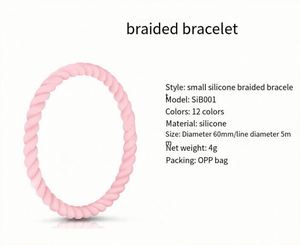 Bracelet en silicone torsadé de petite taille pour femmes, bracelet de sport extensible multicolore, cadeau pour la Saint-Valentin - Product Image 3