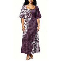Robe longue fluide pour femme à imprimé feuille de Monstera personnalisé, col carré, manches courtes, boutonnée, idéale pour les vacances