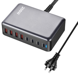 <span class=keywords><strong>Chargeur</strong></span> de bureau 200W, adaptateur multifonction GaN PD 200W, nouveau <span class=keywords><strong>chargeur</strong></span> transfrontalier <span class=keywords><strong>8</strong></span> ports 200W pour Samsung, <span class=keywords><strong>Apple</strong></span> <span class=keywords><strong>iPhone</strong></span>, Google - Product Image 5