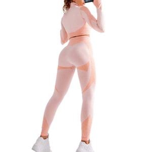 Conjunto Deportivo de 2 Piezas para Mujer, Chaqueta con Cremallera y Leggings de Cintura Alta, para Gimnasio, Entrenamiento, Fitness y Yoga - Product Image 3