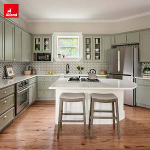 ארון מטבח בסגנון שייקר, גימור צבוע מינימליסטי עכשווי בהתאמה אישית באיכות גבוהה של אלנד, לדירות וילות יוקרתיות - Product Image 3