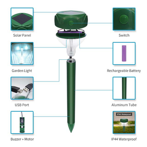 Répulsif Solaire Électronique LED Rechargeable Étanche pour Nuisibles (Rongeurs, Rats, Taupes, Serpents) – Lumière de Jardin Estivale - Product Image 2