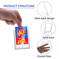 Mini support d'affichage de signe en plastique transparent en forme de L support d'étiquette de carte de prix support d'étiquette de comptoir pour le buffet de partie