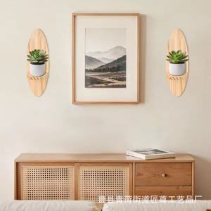 Wooden Wall Mounted <b>Shelf</b> Oval Shape Solid Wood Plant <b>Rack</b> For Bedroom Living Room Display - Product Image 3