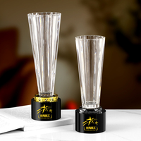 Trophées et médailles en verre cristal pour événements sportifs, coupes, récompenses, plaques personnalisées avec logo, boîte cadeau multicolore