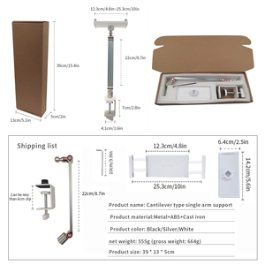 <span class=keywords><strong>Support</strong></span> de téléphone et tablette rotatif à 360° réglable en gros, <span class=keywords><strong>support</strong></span> paresseux portable à clipser pour lit et bureau - Product Image 5