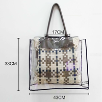 Tas tangan tahan air pelindung wanita, produk musim hujan, penutup hujan Logo kustom transparan Frosted EVA semi-transparan