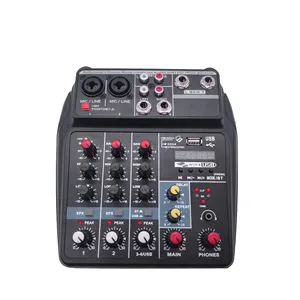 RQSONIC NA4 2声道信号输入和1立体声信号输入音频混音器