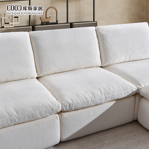 Canapé modulaire sectionnel en forme de L, sans structure, ultra-rembourré, avec ottoman, emballé sous vide, de l'usine de Foshan - Product Image 3