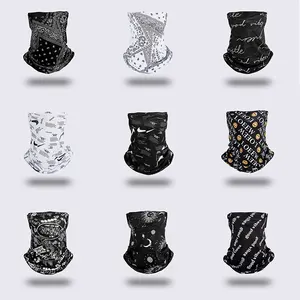 Outdoor Sports Motorcycle Cycling Cooling Face Covers Scarf Print Neck Tube Gaiter Paisley Bandana With Ear Loops