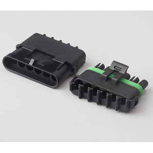 Auto 6 Pin Waterproof Wiring <b>Harness</b> Connector 12010975 And 1201579 Male And Female PBT <b>Black</b> IP20 - Product Image 1