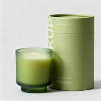 Bocaux à bougies en verre transparent de luxe à base épaisse avec logo personnalisé, supports pour bougies en cire de soja, écologiques pour Noël