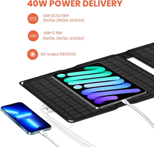 10W 5V USB 20W 40W 70W Charge rapide <span class=keywords><strong>Camping</strong></span> en plein air <span class=keywords><strong>Sunpower</strong></span> Portable pliable batterie portable <span class=keywords><strong>panneau</strong></span> <span class=keywords><strong>solaire</strong></span> - Product Image 5
