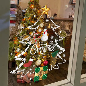 Autocollants de décoration de Noël pour le jour de l'An, autocollants statiques pour fenêtres de sapin de Noël, fleurs pour fenêtres - Product Image 1